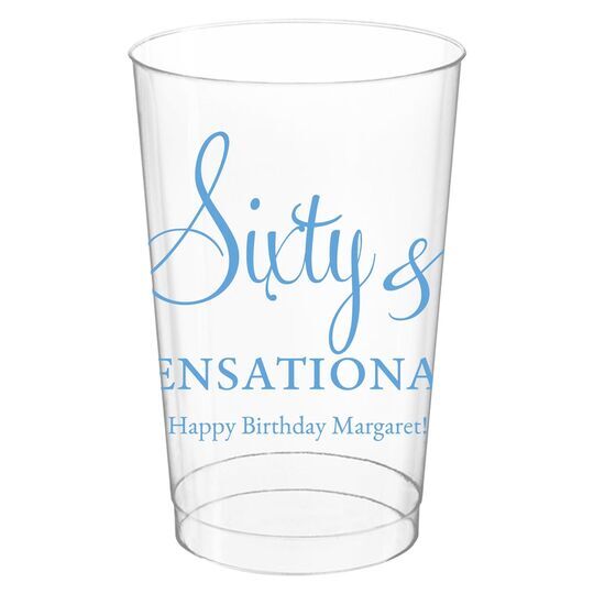 Sixty & Sensational Clear Plastic Cups